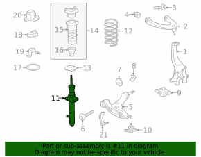 Front left shock absorber assembly for Lexus IS 14-15 AWD