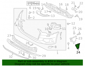 Front bumper air duct right Audi A6 C8 19- outer part