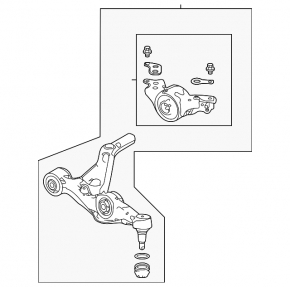 Lower control arm, front right, Acura MDX 21-25 3.5
