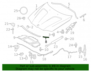 Hood seal left front BMW X3 F25 11-17