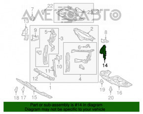 Left radiator deflector Lexus RX350 RX450h 10-12 prerest, broken fasteners