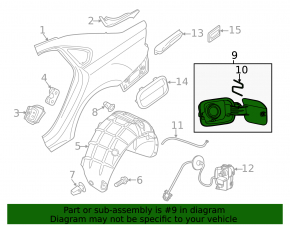 Fuel filler flap with housing assembly VW Passat 20-22