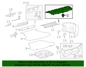Rear shelf Toyota Camry v55 15-17 usa black, missing fasteners