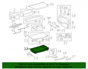 Trunk tray box Toyota Prius 30 10-15