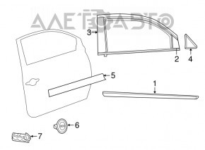 Door trim side front right front Fiat 500 12-19