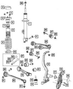 Front left shock absorber Chrysler 300 12-23