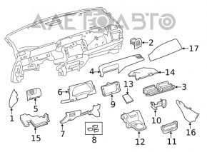 Front panel air duct left Nissan Leaf 18- with black trim