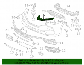 Front bumper mount under the right headlight Honda Accord 16-17
