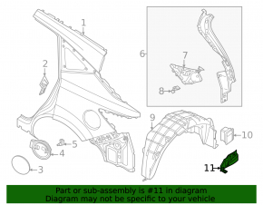 Rear bumper mudguard left Nissan Murano 25-26