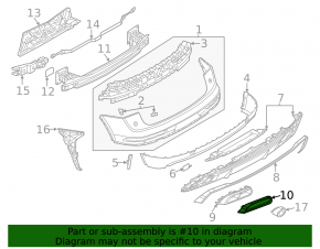 Rear bumper trim trim lower left Audi Q5 80A 21-24 black gloss for wide exhaust, S-Line