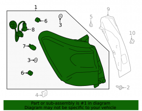 Left outer wing light Subaru Forester 25-26 chipped