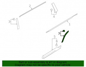 Subaru Ascent 19-26 rear right fender arch trim on the door