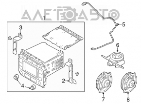 Front right door speaker Kia Forte 4d 14-16