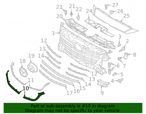 Lower right radiator grille molding Mazda 3 17-18 BM JP build
