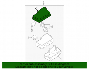 Cover of the fuse box under the hood Mazda 3 2.3 03-08