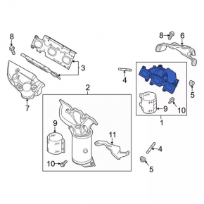 Exhaust manifold rear Ford Explorer 13-19 sport