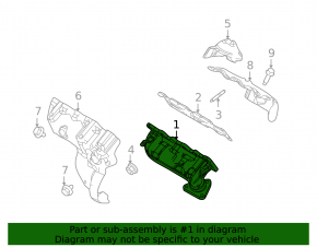 Exhaust manifold rear Ford Explorer 13-19 sport