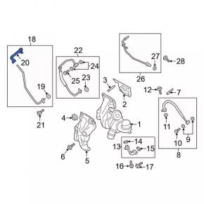 Ford Escape mk3 17-19 2.0T Turbocharger Cooling Pipe, Long