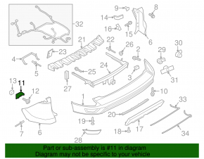 Rear bumper mount under the left light Ford Escape MK3 17-19 rest