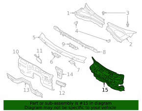 Wiper grille tray plastic Ford Explorer 20-23