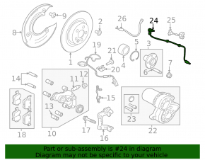 Rear left ABS sensor for Land Rover Range Rover Velar 18-20 (under 325mm)