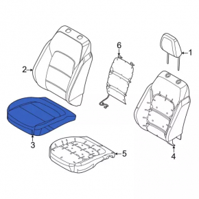 Rear row of seats 2 row Ford Bronco Sport 21-25 with armrest, combined leather black with dark gray