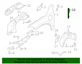 Lower Front Right Wing Bracket Volvo XC90 16-22