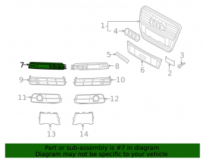 Front bumper grille right Audi A6 09-11 rest