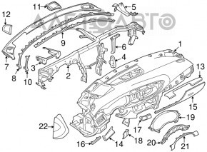 Instrument cluster frame Audi A6 C7 12-18 black