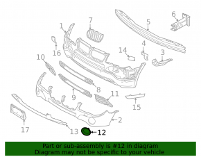 Front bumper grille left BMW X3 E83 03-10 Without aero package, 2007-10, primed