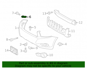 Front bumper mount left Toyota Highlander 08-10