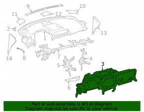 The lower dashboard frame of the Lexus CT200h 11-17
