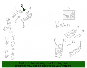 The plug of the outer handle, front left, Subaru Forester 25-26, the fasteners are broken
