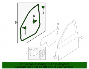 Front left door seal Subaru Impreza WRX GH 08-14