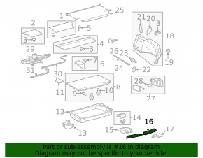 Toyota Prius 30 10-15 trunk opening trim gray, scratches