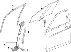 Honda Accord 23-26 triplex front right door glass