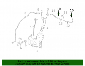 Windshield washer nozzle Honda Accord 14-17 plug-in, hybrid