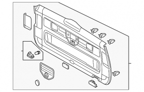 Lower trunk door trim VW Touareg 11-17 black