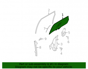 Glass door rear left Nissan Murano z50 03-08
