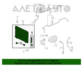 Lexus RX350 10-15 air conditioner condenser radiator