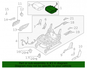 Rear seat cushion trim, 2nd row, right, Kia Sorento 21-24 HEV, PHEV, perforated, gray leather