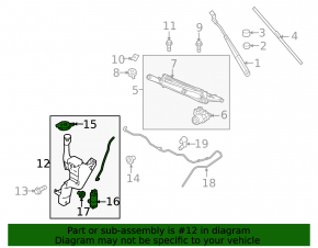 Ford Fiesta 11-19 4d Windscreen Washer Tank Without Motor