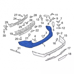 Bumper rear lower part Ford Explorer 16-17 structure