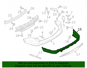 Bumper rear lower part Ford Explorer 16-17 structure