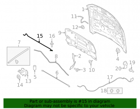 Ford Mustang mk6 hood support strut 15-20