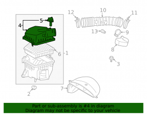 Lexus IS250 Air Filter Housing 06-13 Upper Part