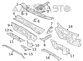 Windscreen wiper grille plastic right VW Jetta 19-