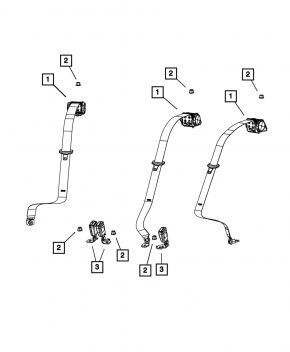 Seat belt rear left Dodge Dart 13-16 black