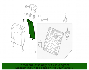 2nd row left side panel for Audi E-Tron 19-23, black leather, missing fastening fragment