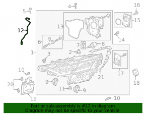 Right headlight hose for Audi Q8 19-23